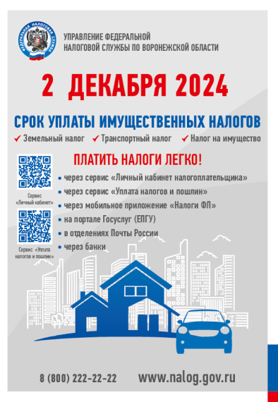 2 Декабря 2024г. Срок уплаты имущественных налогов.. 2 Декабря 2024г. Срок уплаты имущественных налогов..